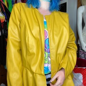 Faux yellow leather jacket